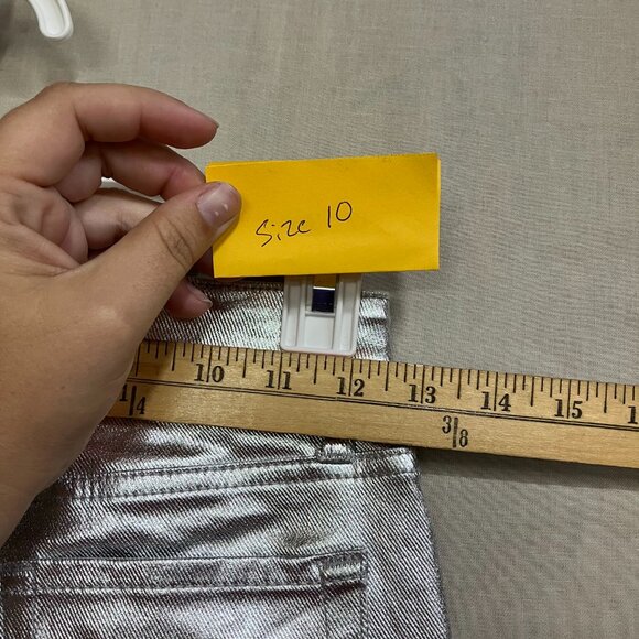 Art Class Girls' Silver High-Rise Baggy Metallic Denim Jeans Pants Button Fly - Picture 15 of 16